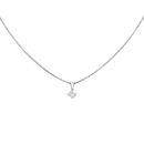 18ct White Gold 0.55ct Princess Cut Diamond Solitaire Pendant And Chain 16"