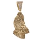 9ct Yellow Gold Cubic Zirconia Praying Hands Pendant
