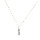 9ct Yellow Gold 0.50ct Brilliant Cut Diamond Trilogy Pendant and Chain 18"