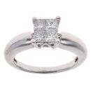 18ct White Gold 0.65ct Princess Cut Diamond Cluster Ring