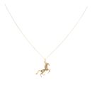 9ct Yellow Gold Horse Pendant And Chain 18"