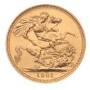 1981 Elizabeth II Decimal Portrait UK Full Sovereign Coin