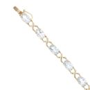 9ct Yellow Gold Aquamarine Bracelet 7"