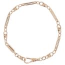 9ct Rose Gold Paperclip and Knot Bracelet 8"