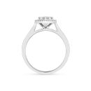 9ct White Gold 0.50ct Pear Shape Cluster Lab Grown Diamond Halo Ring