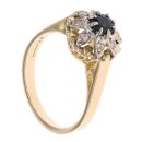 18ct Yellow Gold 0.08ct Diamond And Sapphire Cluster Ring