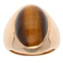 14ct Yellow Gold Tiger's Eye Cabochon Oval Signet ring