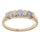 18ct Yellow Gold 1.00ct Brilliant Cut Diamond Trilogy Ring