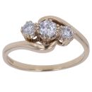 9ct Yellow Gold Cubic Zirconia Three Stone Ring