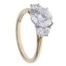 9ct Yellow Gold 2.61ct Brilliant and Modified Trapeze Cut Lab Grown Diamond Trilogy Ring
