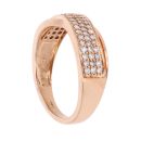 18ct Rose Gold 0.50ct Diamond Crossover Three Row Ring