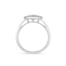 9ct White Gold 1.00ct Diamond Halo Solitaire Ring with Lab Grown Diamond Shoulders