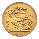 1914 George V Large Head UK Full Sovereign Coin