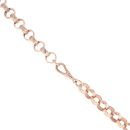 9ct Rose Gold Patterned And Plain Belcher T-Bar Chain 24"