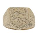9ct Yellow Gold Three Lions Shield England Ring