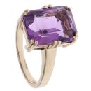 9ct Yellow Gold Amethyst Solitaire Ring
