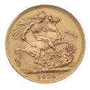 1914 George V Large Head UK Full Sovereign Coin