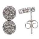 18ct White Gold 0.10ct Diamond Cluster Drop Earrings