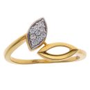 22ct Yellow Gold Cubic Zirconia Leaves Ring