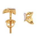 22ct Yellow and White Gold Butterfly Stud Earrings