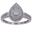 18ct White Gold 0.86ct Brilliant Cut Diamond Cluster Ring