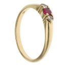 18ct Yellow Gold 0.10ct Diamond And Ruby Three Stone Ring