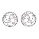 Silver Circle Swirl Stud Earrings By Icesia