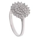 9ct White Gold 0.79ct Brilliant Cut Diamond Cluster Ring