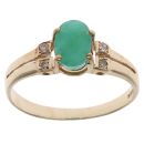 9ct Yellow Gold 0.05ct Diamond and Emerald Ring