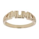 9ct Yellow Gold Patterned Mum Ring