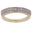 18ct Yellow And White Gold 0.10ct Diamond Half Eternity Ring