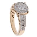9ct Yellow Gold 1.25ct Diamond Cluster Ring