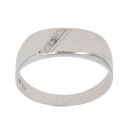 9ct White Gold 0.01ct Diamond Signet Ring