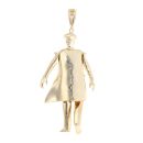 9ct Yellow Gold Cubic Zirconia Gentleman Pendant