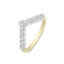 9ct Yellow Gold Lab Grown Diamond Clawset Wishbone Ring G VS