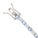 Silver Cubic Zirconia and Blue Gemstone Bracelet 7.5" By Icesia