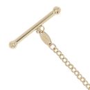 9ct Yellow Gold Padlock T-Bar Belcher Bracelet 7.5"