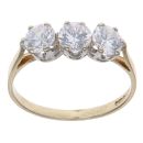 9ct Yellow Gold Cubic Zirconia Three Stone Ring