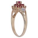 9ct Yellow Gold 0.05ct Diamond and Ruby Cluster Ring