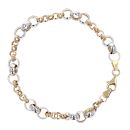 9ct Yellow And White Gold Belcher 7" Bracelet