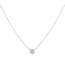 9ct White Gold 0.15ct Brilliant Cut Lab Grown Diamond Cluster Chain 16"