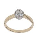 9ct Yellow Gold 0.20ct Brilliant Cut Diamond Cluster Ring