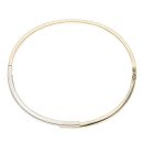9ct Yellow and White Gold 0.30ct Brilliant Cut Diamond Twist Hinged Bangle
