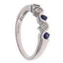 9ct White Gold 0.05ct Diamond and Sapphire Five Stone Ring