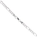 9ct White Gold Diamond Cut Figaro Chain 20"