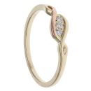 9ct Yellow and Rose Gold Clogau 0.10ct Diamond Past Present and Future Trilogy Ring
