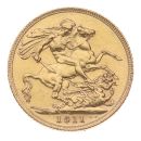1911 George V Large Head UK Full Sovereign Coin
