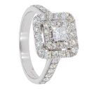 18ct White Gold Diamond Square Cluster Ring by Anya Belle