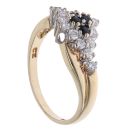 9ct Yellow Gold Sapphire and Cubic Zirconia Cluster Ring