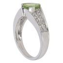 9ct White Gold 0.25ct Diamond And Created Peridot Fancy Ring